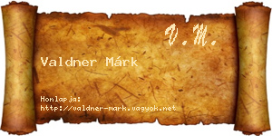Valdner Márk névjegykártya